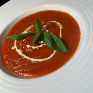 Soup of the Moment with Cheese on Toast